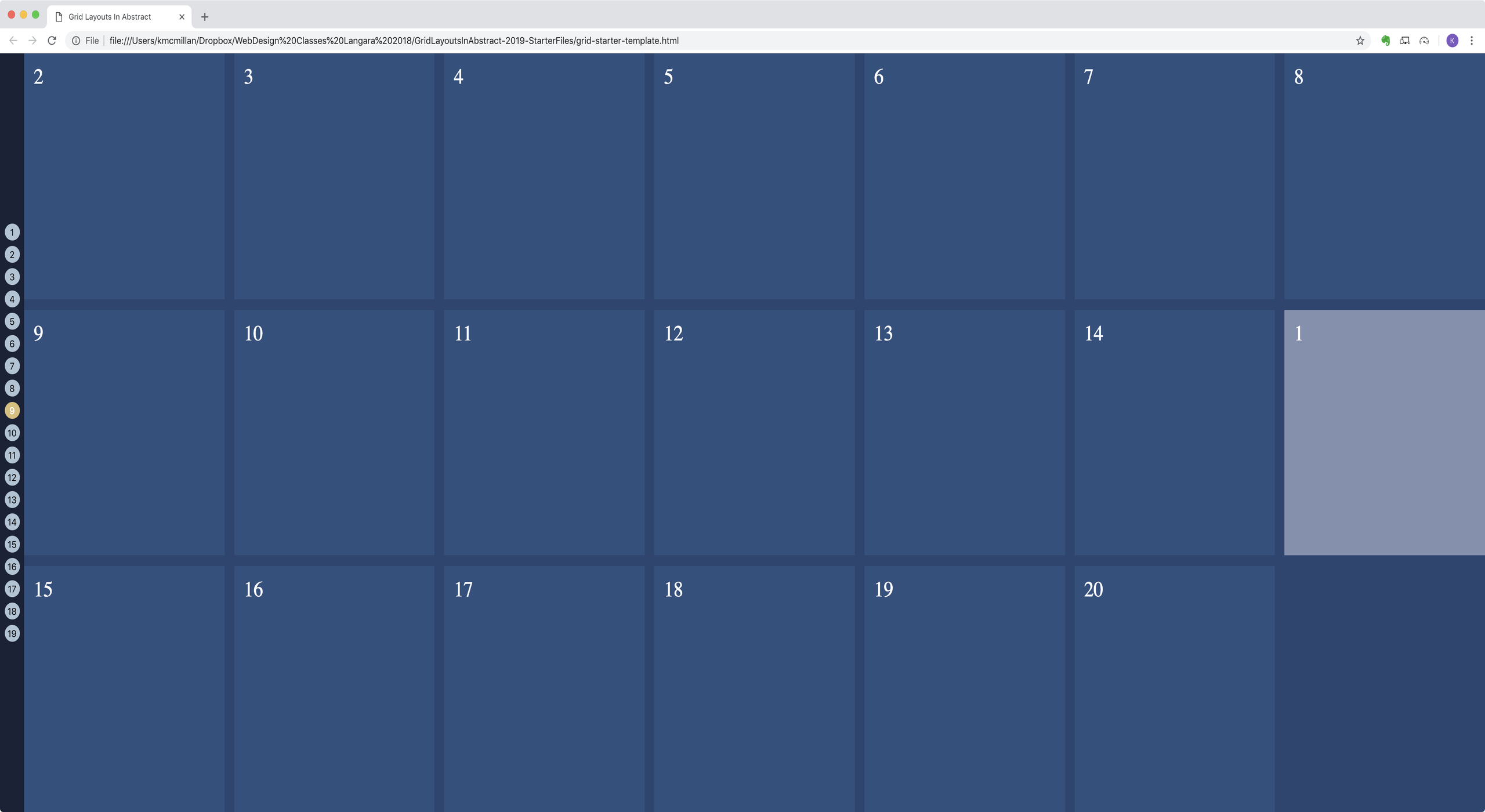 CSS Grid “Layouts in Abstract” Exercise 2019 – WRMF.ca